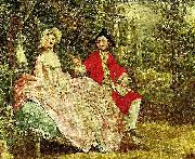 Thomas Gainsborough conversation in a park, c. oil painting on canvas
